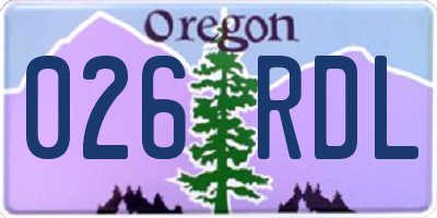 OR license plate 026RDL