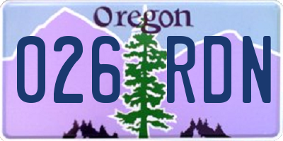 OR license plate 026RDN