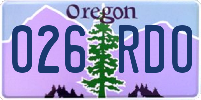 OR license plate 026RDO