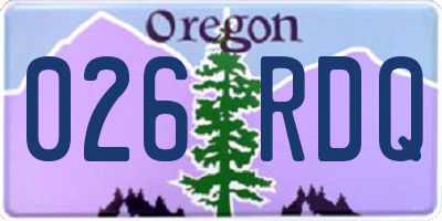 OR license plate 026RDQ
