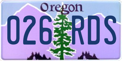 OR license plate 026RDS