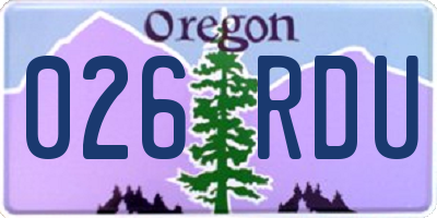 OR license plate 026RDU