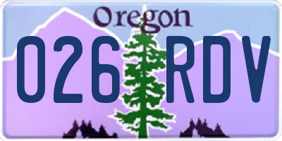 OR license plate 026RDV