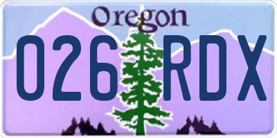 OR license plate 026RDX