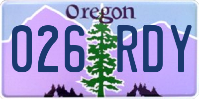 OR license plate 026RDY