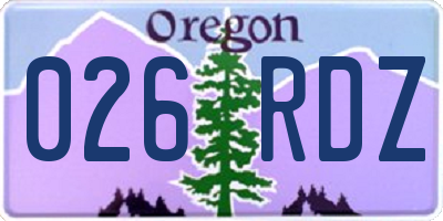 OR license plate 026RDZ
