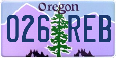 OR license plate 026REB