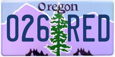 OR license plate 026RED