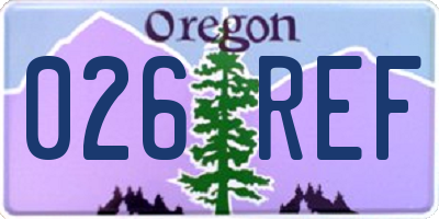 OR license plate 026REF