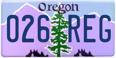 OR license plate 026REG
