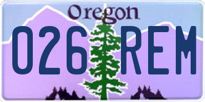 OR license plate 026REM