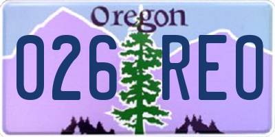 OR license plate 026REO