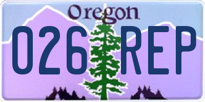 OR license plate 026REP