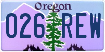 OR license plate 026REW