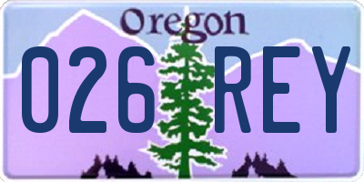 OR license plate 026REY