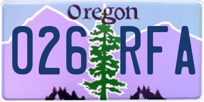 OR license plate 026RFA