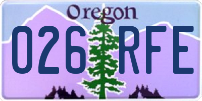 OR license plate 026RFE