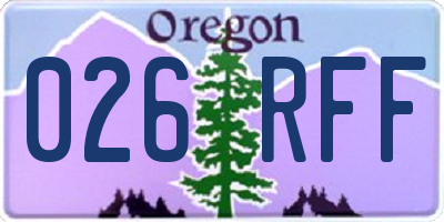 OR license plate 026RFF