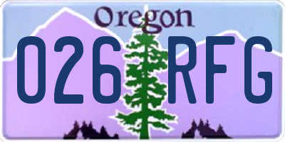 OR license plate 026RFG