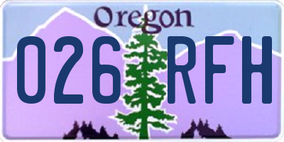 OR license plate 026RFH