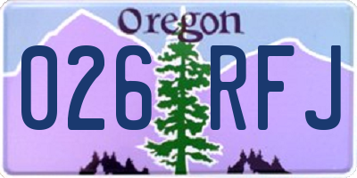 OR license plate 026RFJ