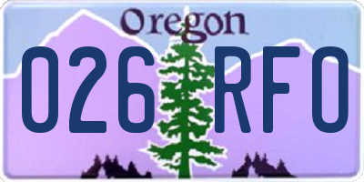 OR license plate 026RFO