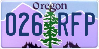 OR license plate 026RFP