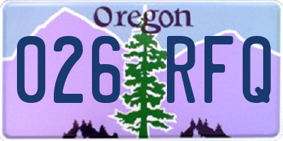 OR license plate 026RFQ