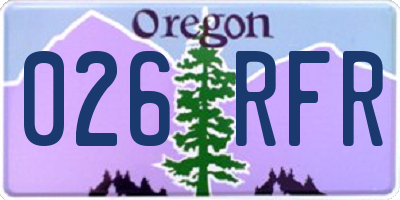OR license plate 026RFR