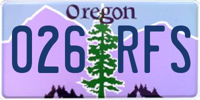 OR license plate 026RFS
