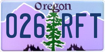 OR license plate 026RFT