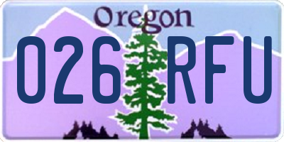 OR license plate 026RFU