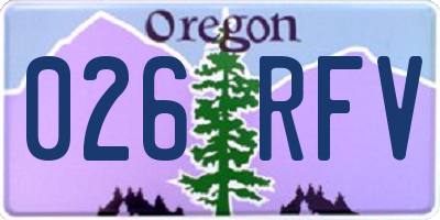 OR license plate 026RFV