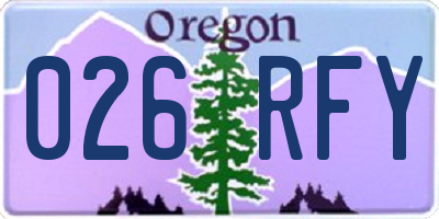 OR license plate 026RFY