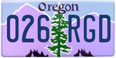 OR license plate 026RGD