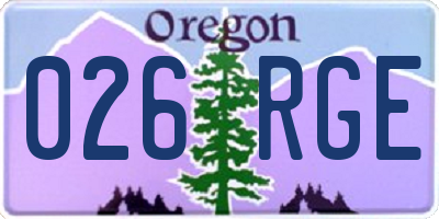 OR license plate 026RGE
