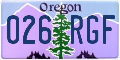 OR license plate 026RGF