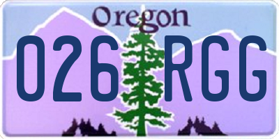 OR license plate 026RGG
