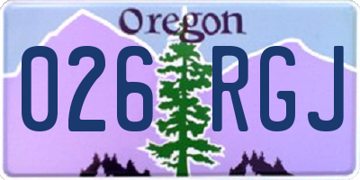 OR license plate 026RGJ