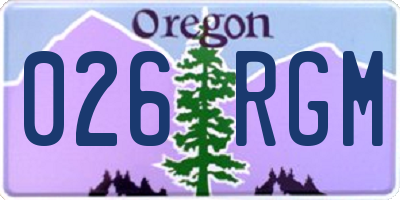 OR license plate 026RGM