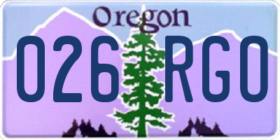 OR license plate 026RGO