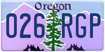 OR license plate 026RGP