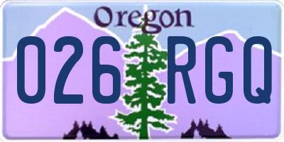 OR license plate 026RGQ