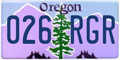 OR license plate 026RGR