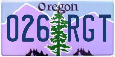 OR license plate 026RGT