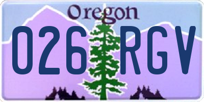 OR license plate 026RGV