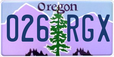 OR license plate 026RGX