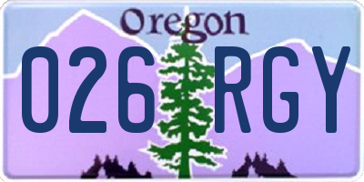 OR license plate 026RGY