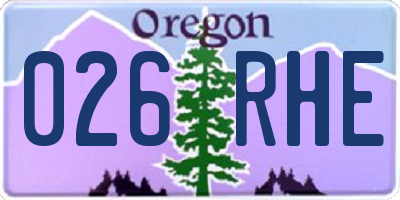 OR license plate 026RHE