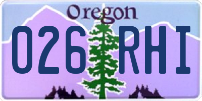 OR license plate 026RHI